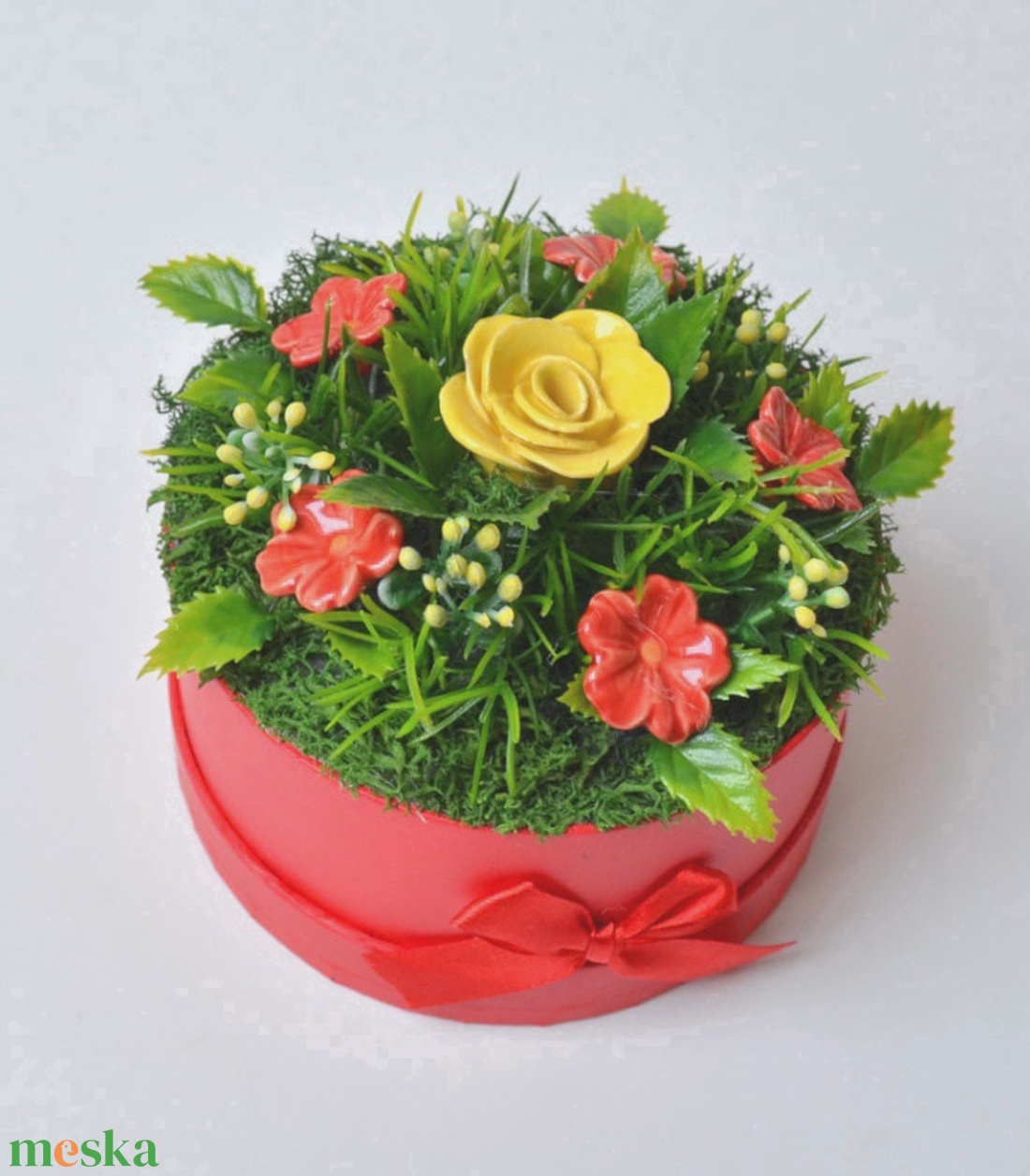 Rózsaboxok, kerámia virágcsokor, rózsa - otthon & életmód - virágdekoráció - virágok - virágbox - Meska.hu