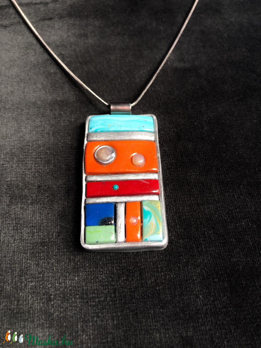 Antik hatású mozaik medál - ékszer - nyaklánc - medálos nyaklánc - Meska.hu