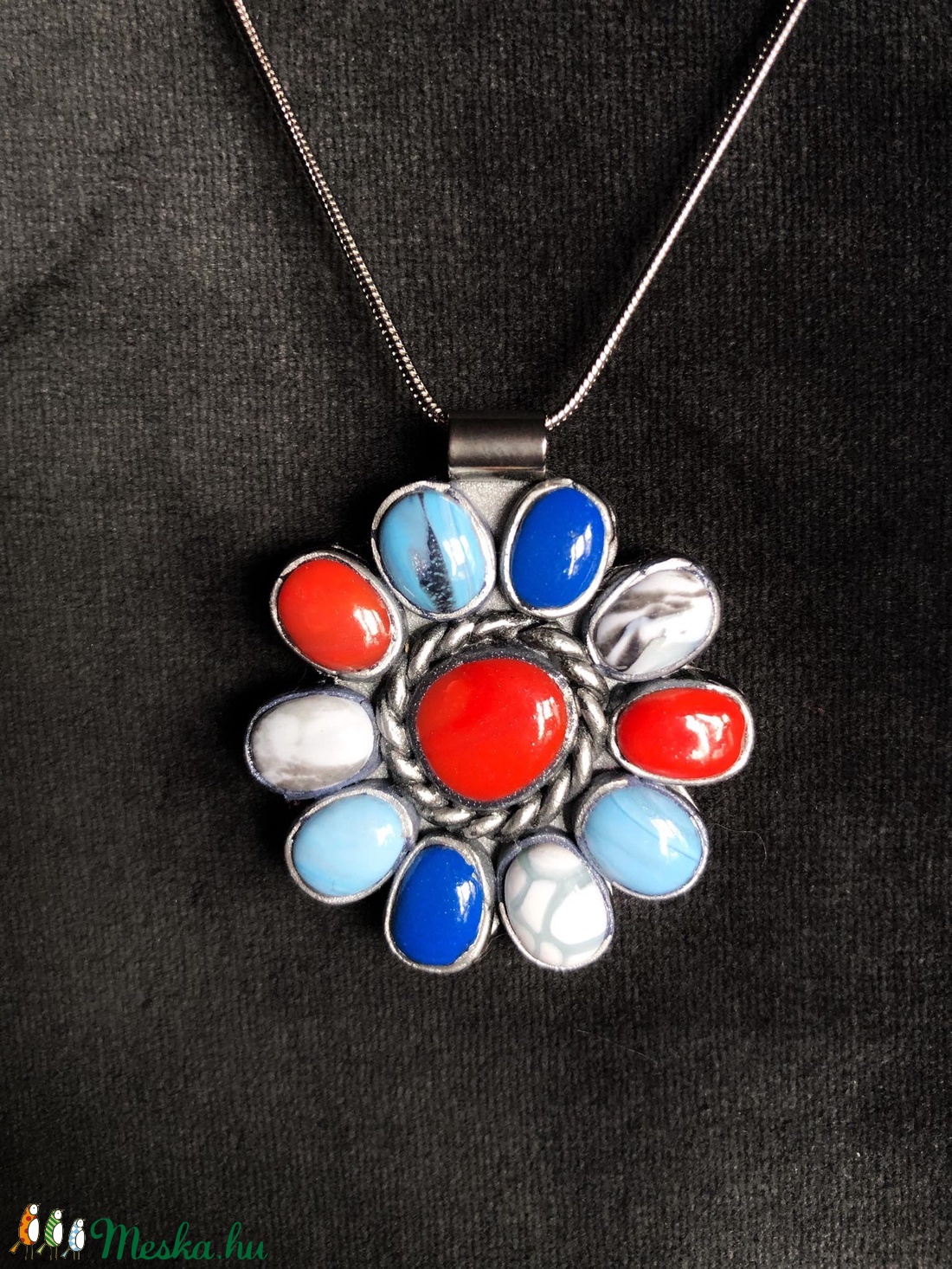 Navajo stílusú virág medál - ékszer - nyaklánc - medál - Meska.hu