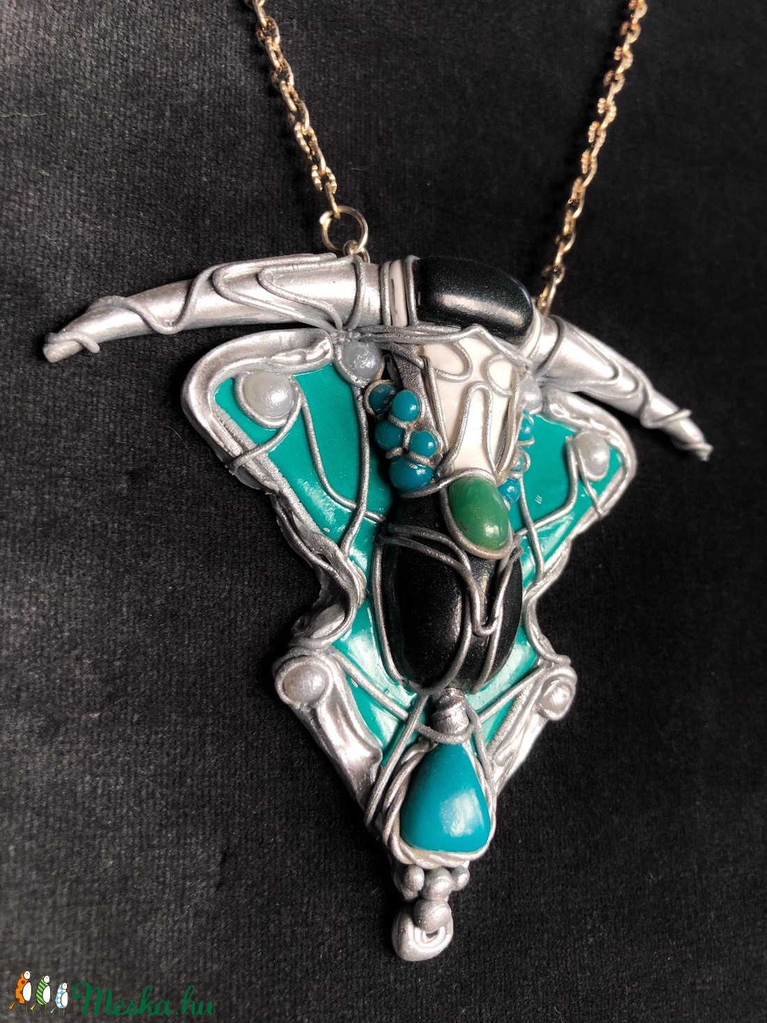 Szkarabeusz nyaklánc - ékszer - nyaklánc - medálos nyaklánc - Meska.hu