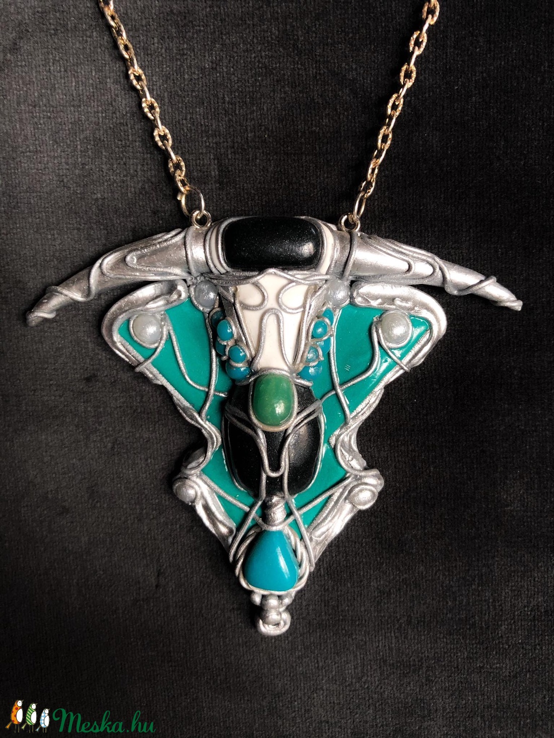 Szkarabeusz nyaklánc - ékszer - nyaklánc - medálos nyaklánc - Meska.hu