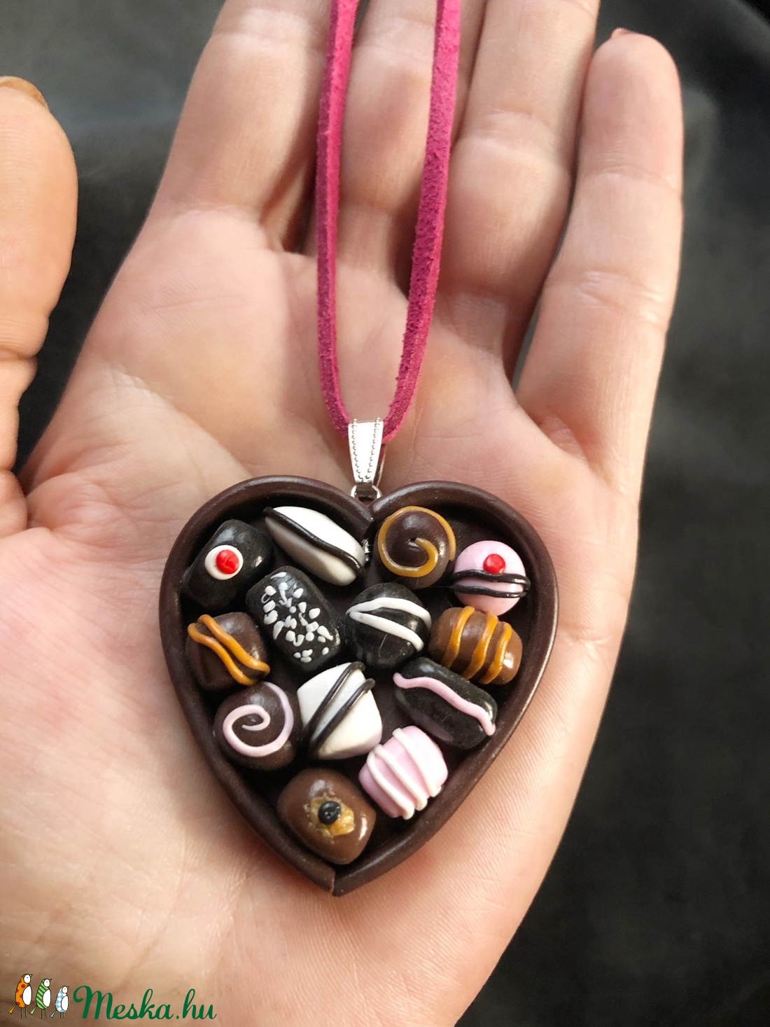 Étcsokoládé bonbon nyaklánc - ékszer - nyaklánc - medálos nyaklánc - Meska.hu