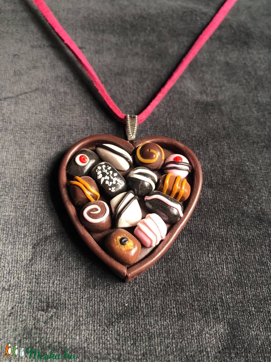 Étcsokoládé bonbon nyaklánc - ékszer - nyaklánc - medálos nyaklánc - Meska.hu