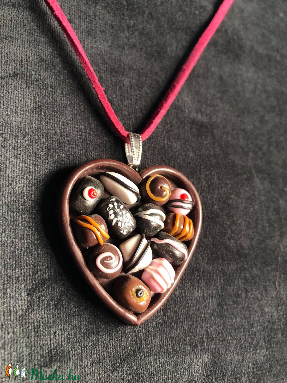 Étcsokoládé bonbon nyaklánc - ékszer - nyaklánc - medálos nyaklánc - Meska.hu