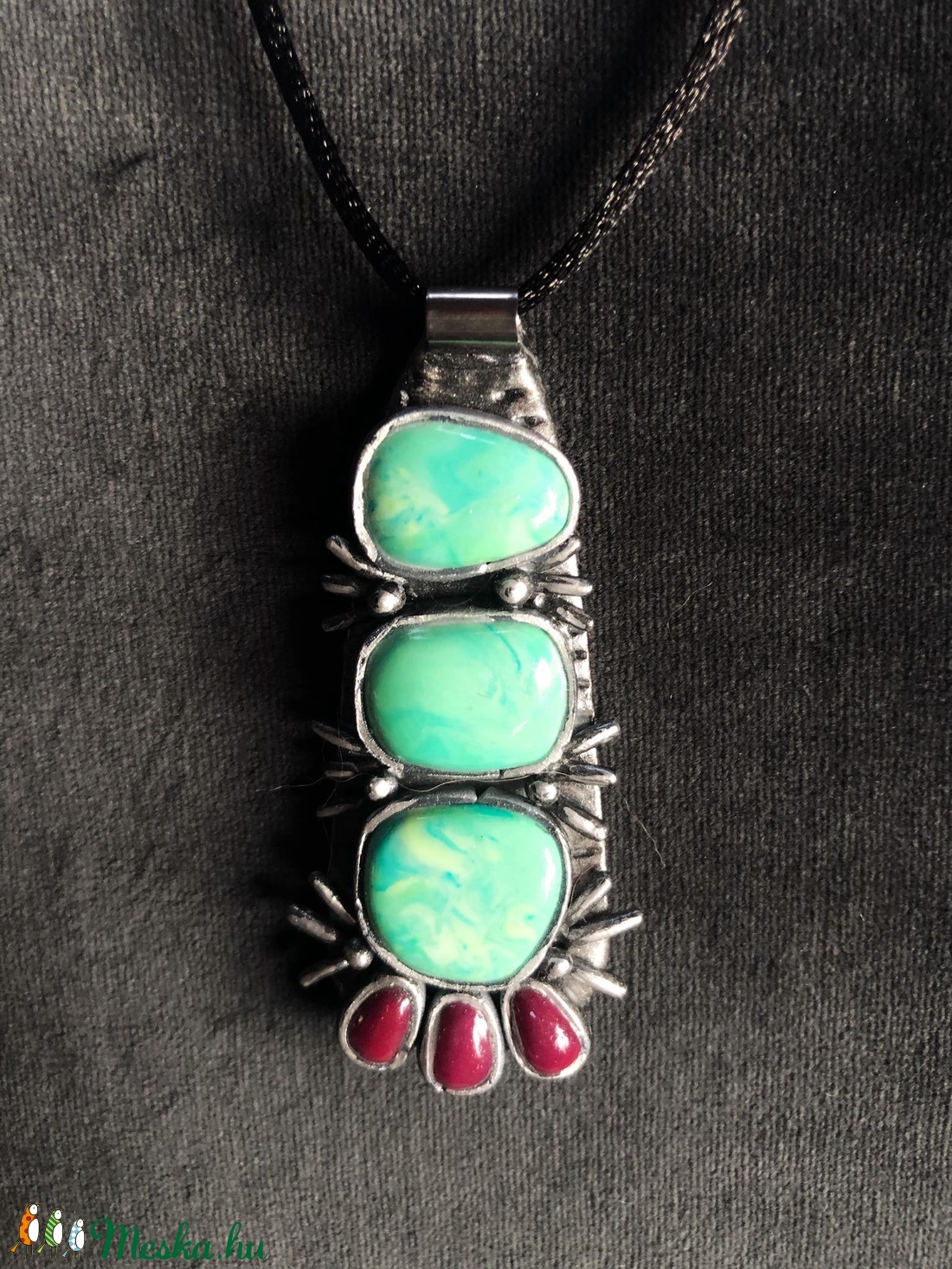 Antik hatású türkiz medál - ékszer - nyaklánc - medálos nyaklánc - Meska.hu