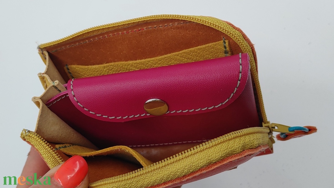 tatu Mini arany bőr pénztárca kártyatartó - táska & tok - pénztárca & más tok - pénztárca - női pénztárca - Meska.hu