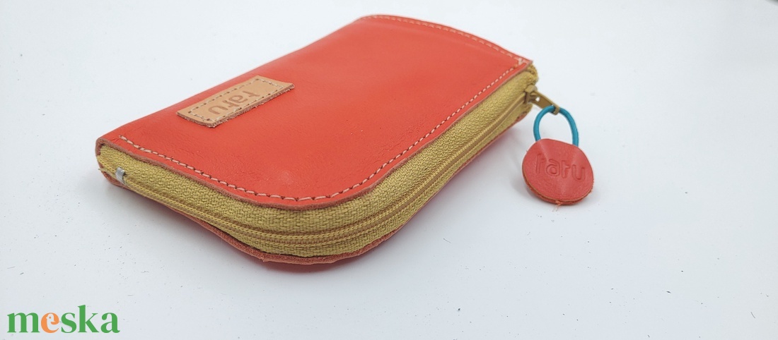 tatu Mini arany bőr pénztárca kártyatartó - táska & tok - pénztárca & más tok - pénztárca - női pénztárca - Meska.hu