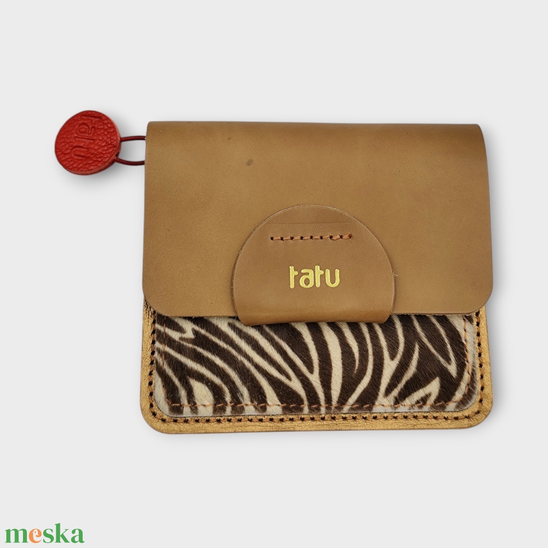 tatu Mini  bőr pénztárca kártyatartó - táska & tok - pénztárca & más tok - pénztárca - női pénztárca - Meska.hu
