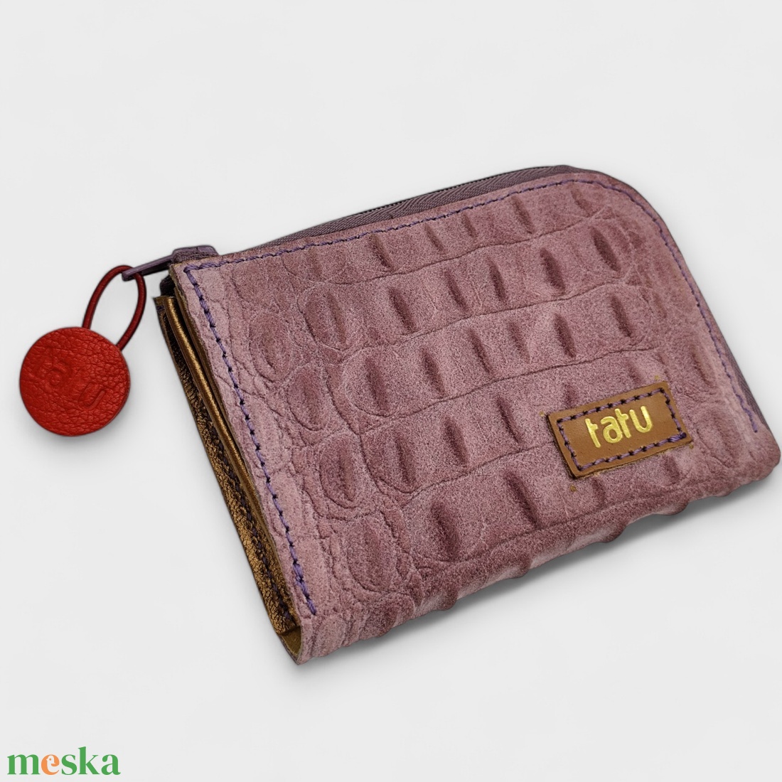 tatu Mini bőr pénztárca kártyatartó - táska & tok - pénztárca & más tok - pénztárca - női pénztárca - Meska.hu