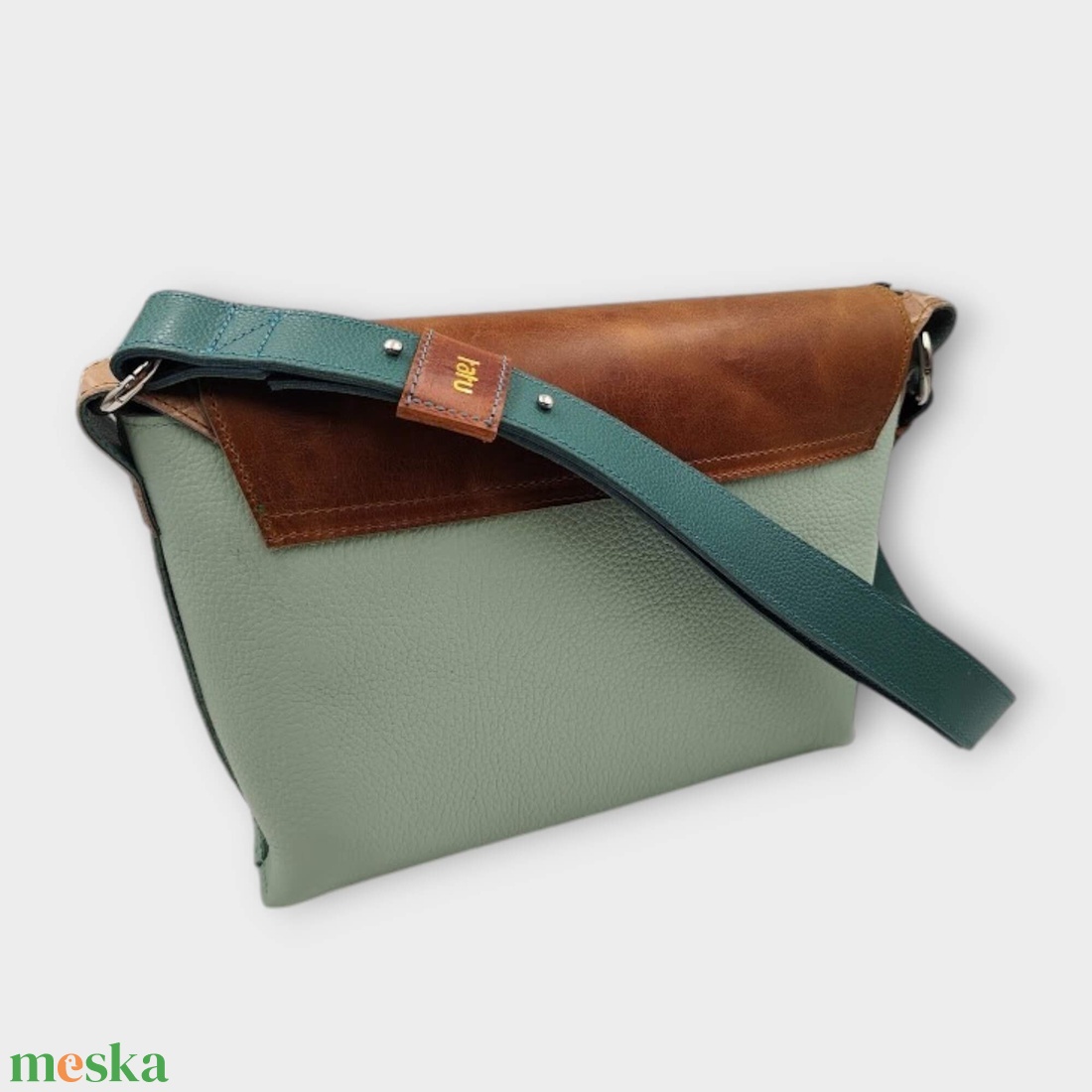 DAVIDA oldaltáska menta/kalligráf - táska & tok - kézitáska & válltáska - válltáska - Meska.hu