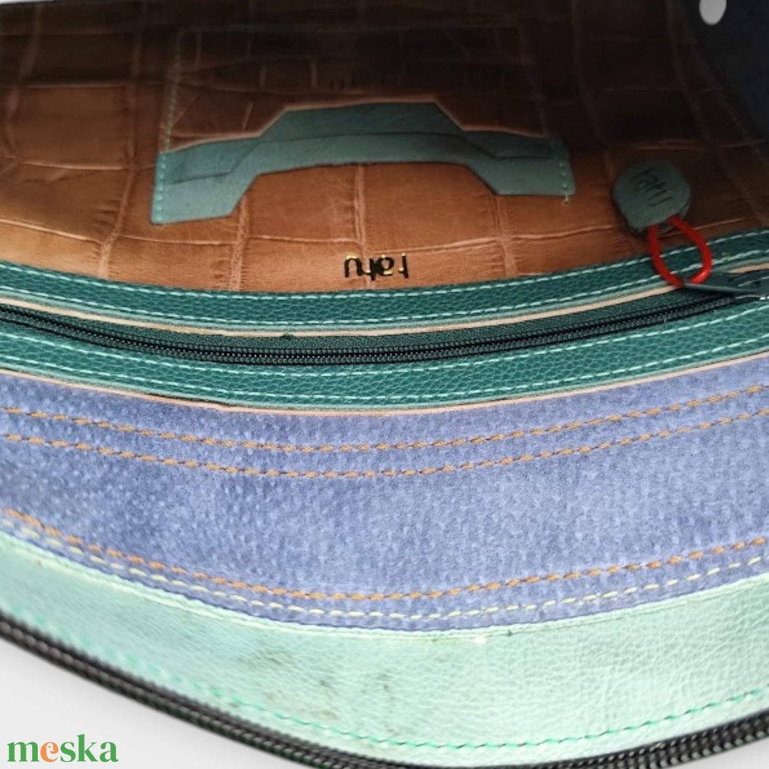 DAVIDA oldaltáska menta/kalligráf - táska & tok - kézitáska & válltáska - válltáska - Meska.hu