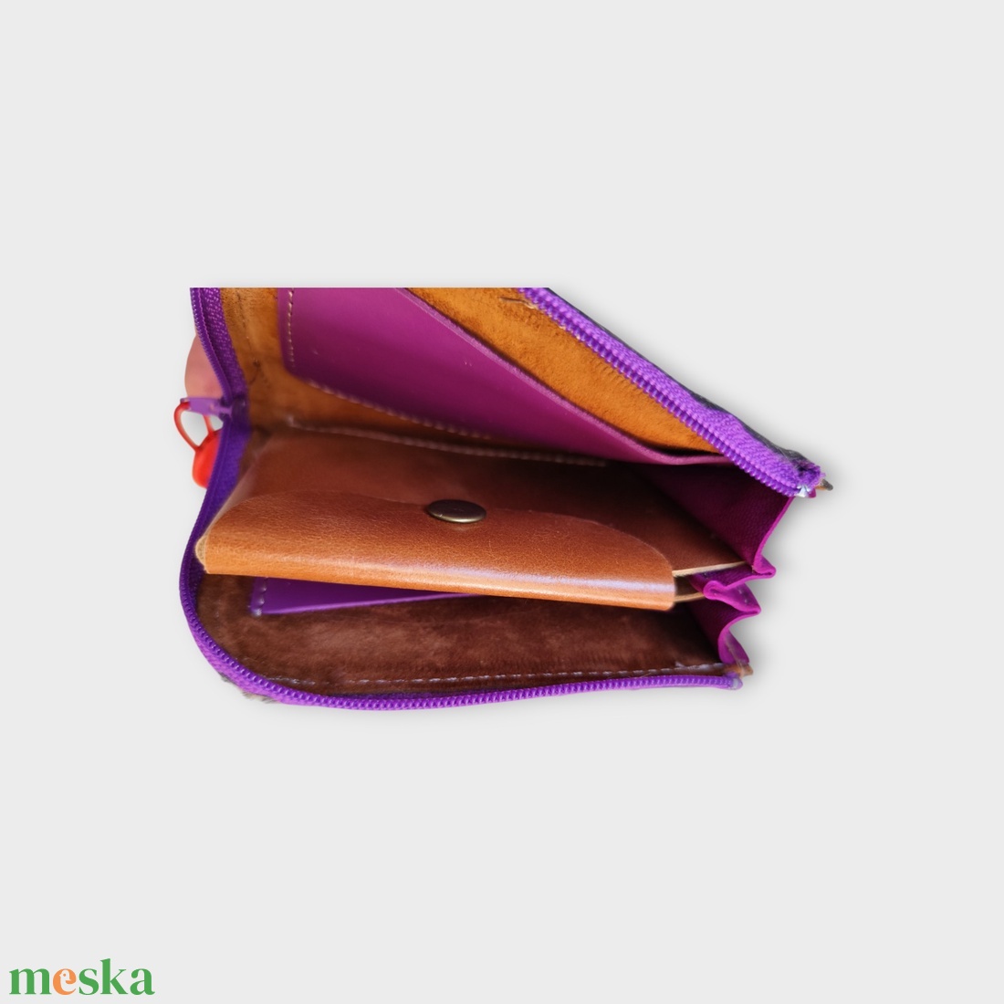 tatu Mini bőr pénztárca kártyatartó - táska & tok - pénztárca & más tok - pénztárca - női pénztárca - Meska.hu