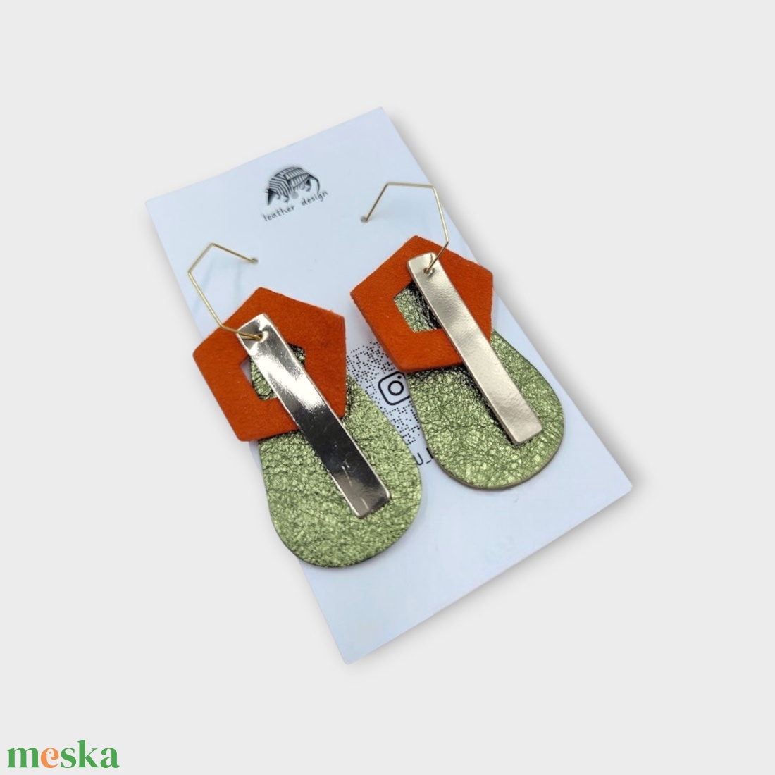 BAUHAUS bőr fülbevaló- ringató - ékszer - fülbevaló - lógó fülbevaló - Meska.hu