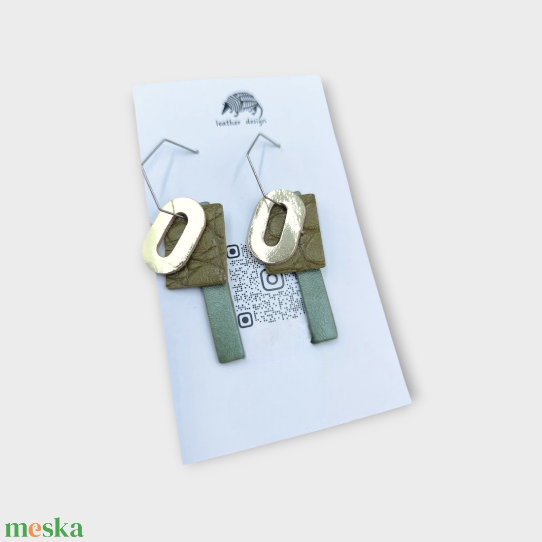 BAUHAUS bőr fülbevaló- ringató - ékszer - fülbevaló - lógó fülbevaló - Meska.hu