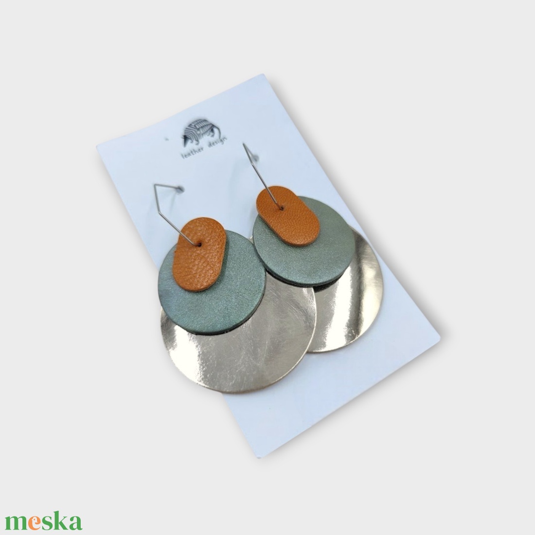 BAUHAUS bőr fülbevaló-ringató - ékszer - fülbevaló - lógó fülbevaló - Meska.hu