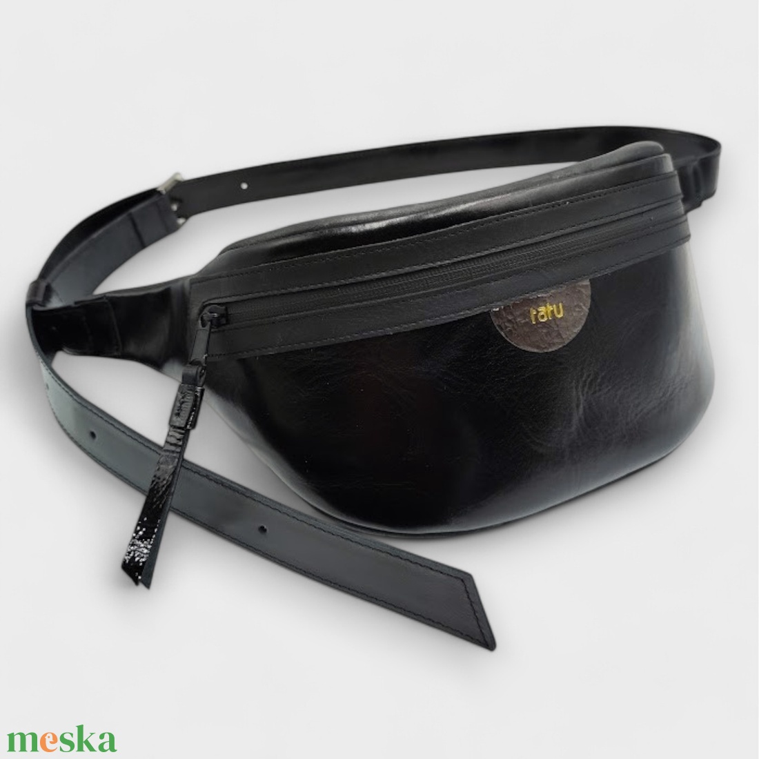 tatu Crossbody táska fekete bőr - táska & tok - övtáska - Meska.hu