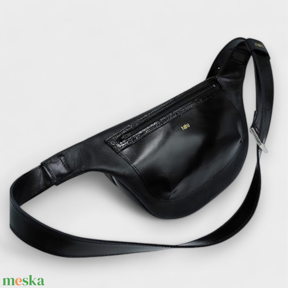 tatu Crossbody táska fekete bőr - táska & tok - övtáska - Meska.hu
