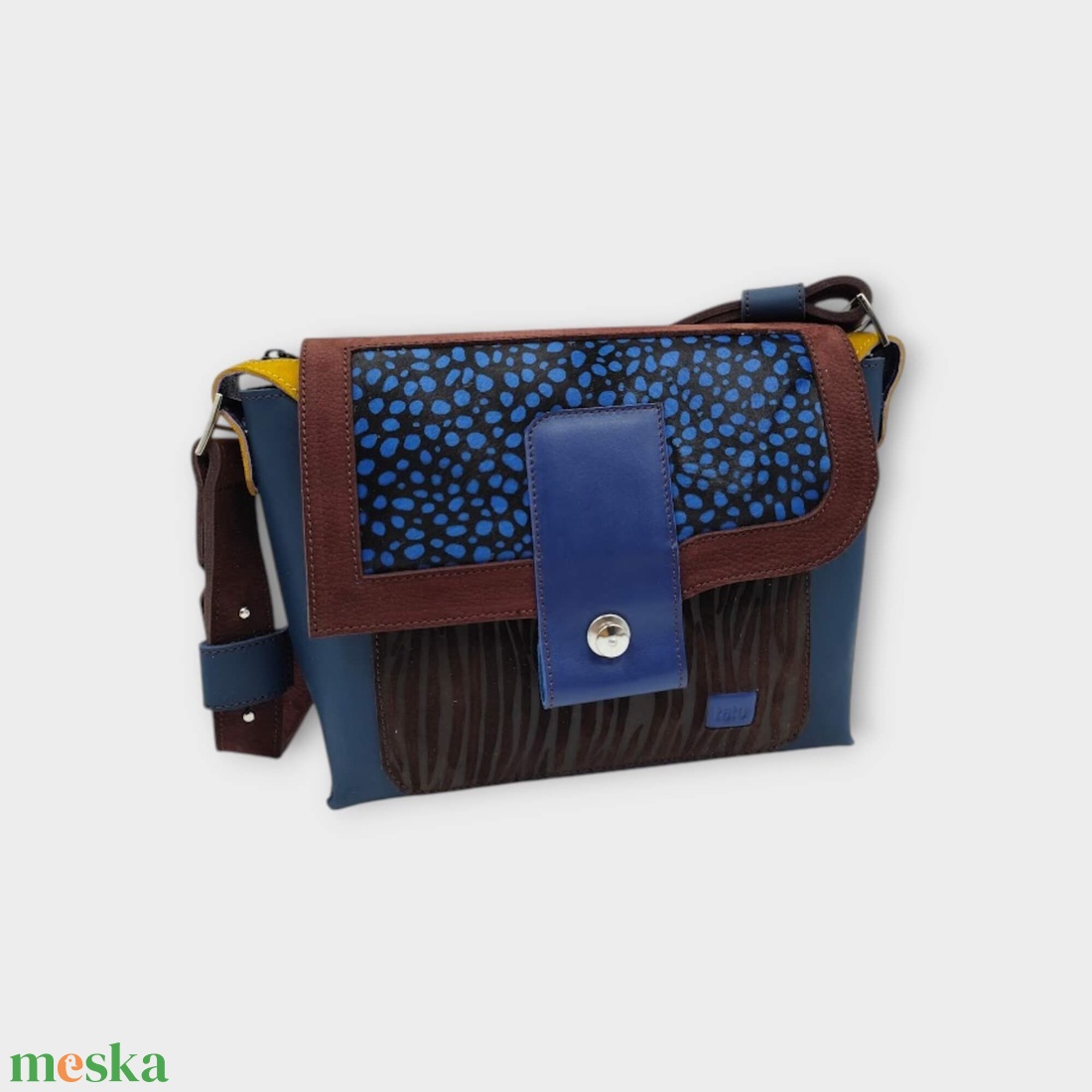 DAVIDA oldaltáska KÉK PETTYES - táska & tok - kézitáska & válltáska - válltáska - Meska.hu