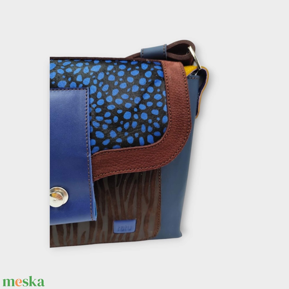 DAVIDA oldaltáska KÉK PETTYES - táska & tok - kézitáska & válltáska - válltáska - Meska.hu