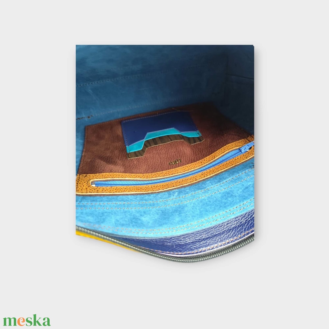 DAVIDA oldaltáska KÉK PETTYES - táska & tok - kézitáska & válltáska - válltáska - Meska.hu