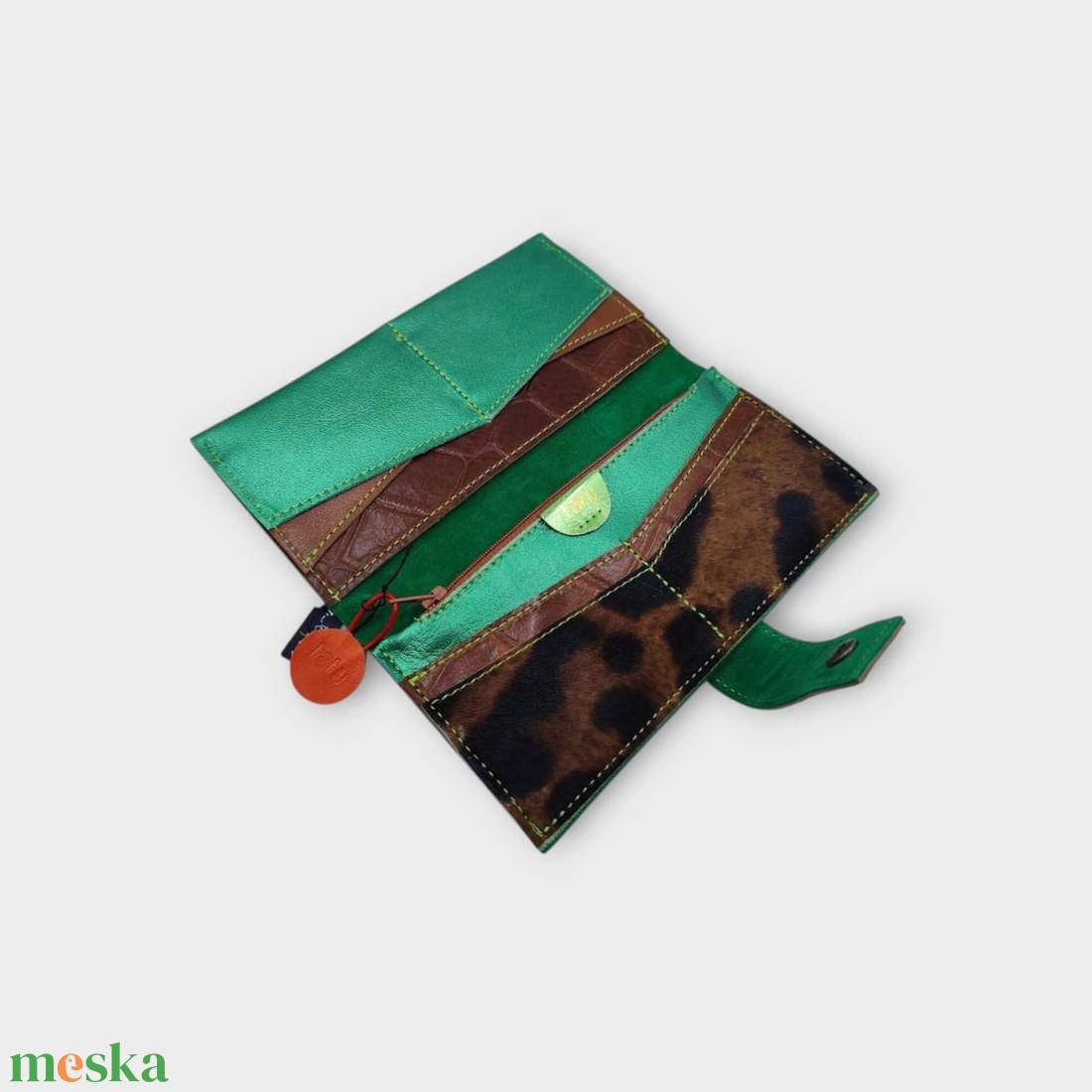 ENI Tatu bőr pénztárca kártyatartó - táska & tok - pénztárca & más tok - aprópénztartó - Meska.hu