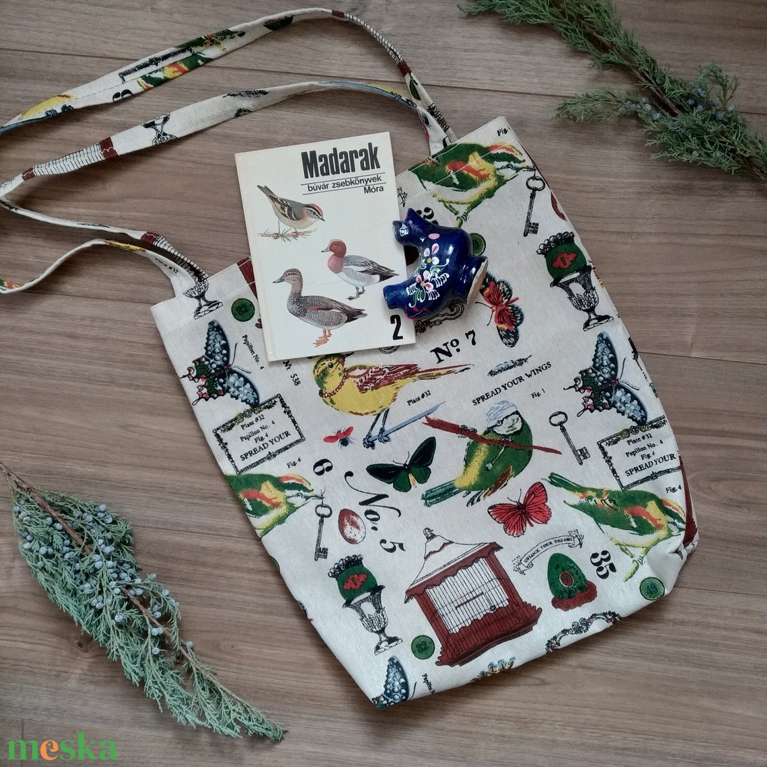 Madár világ színes mintás, vastag anyagú válltáska - táska & tok - bevásárlás & shopper táska - shopper, textiltáska, szatyor - Meska.hu Madár világ színes mintás, vastag anyagú válltáska - táska & tok - bevásárlás & shopper táska - shopper, textiltáska, szatyor - Meska.hu