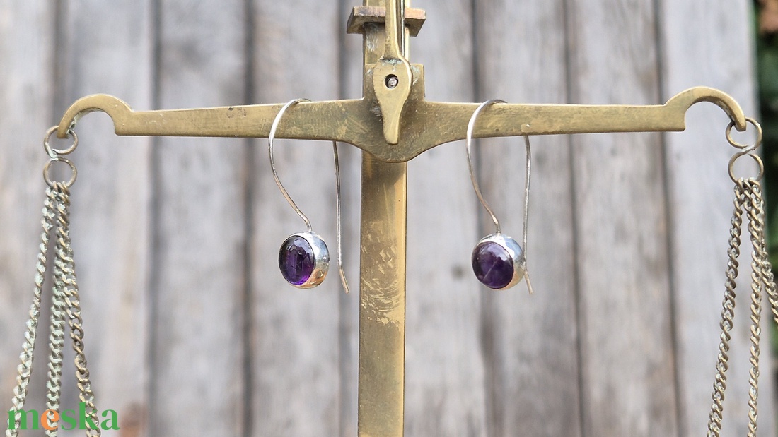 Áfonya - ametiszt ezüst (925) fülbevaló - ékszer - fülbevaló - lógó fülbevaló - Meska.hu