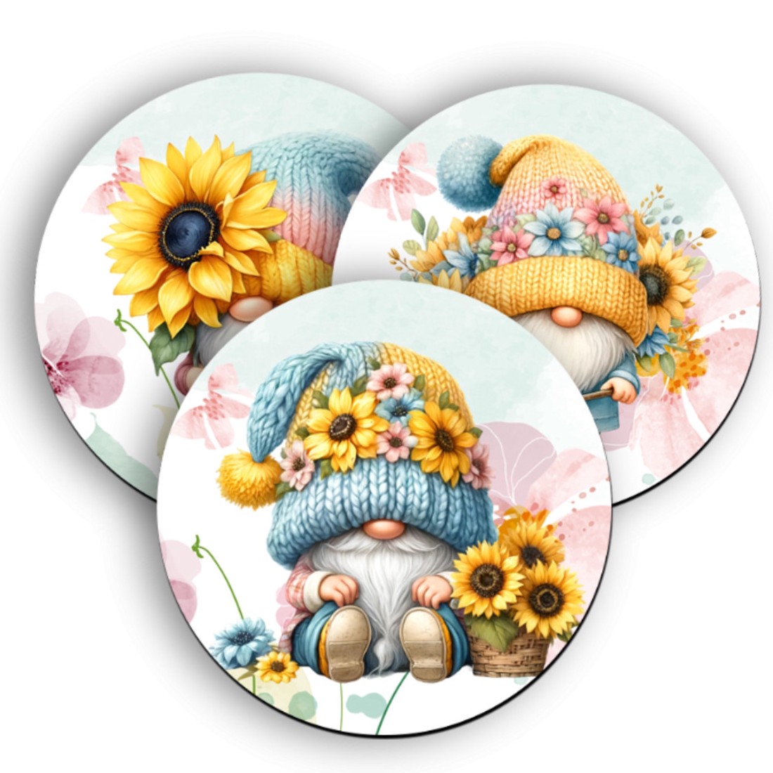 3 db bájos napraforgós manó alátét szett (#70) -  - Meska.hu