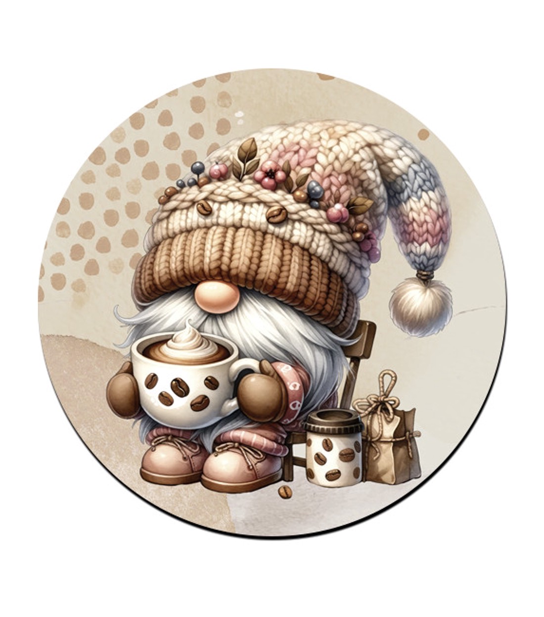 Cappucino kávés manó mintás bögre alátét -  - Meska.hu