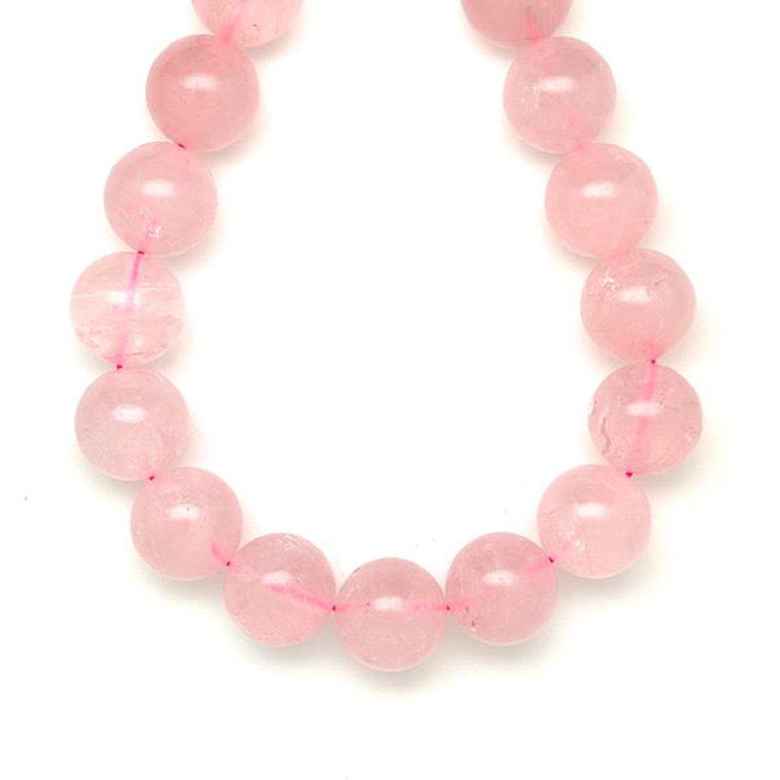 Rózsakvarc golyó 14-14,5mm (MDG)  ékszerkészítő alapanyag (füzér) - kellékek & szerszámok - ásvány alapanyag - ásványfüzér - Meska.hu