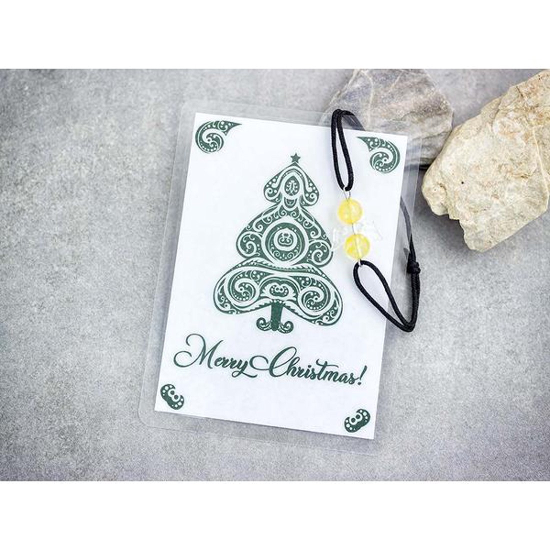 Merry Christmas citrin angyal karkötő - ékszer - karkötő - karkötő medállal - Meska.hu