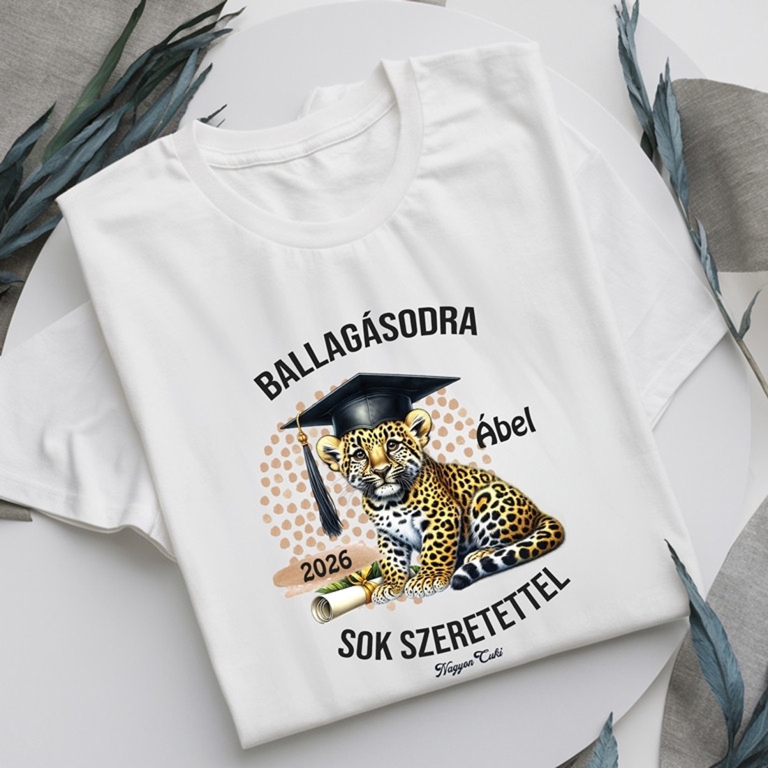 Névvel kérhető Leopárd mintás férfi póló Ballagásra -  - Meska.hu