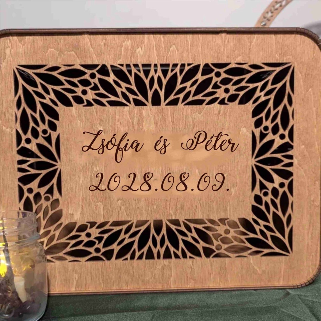 Esküvői Borítékgyűjtő Doboz  Pénzgyűjtő virág mintával - esküvő - emlék & ajándék - nászajándék - esküvői pénzátadó doboz - Meska.hu