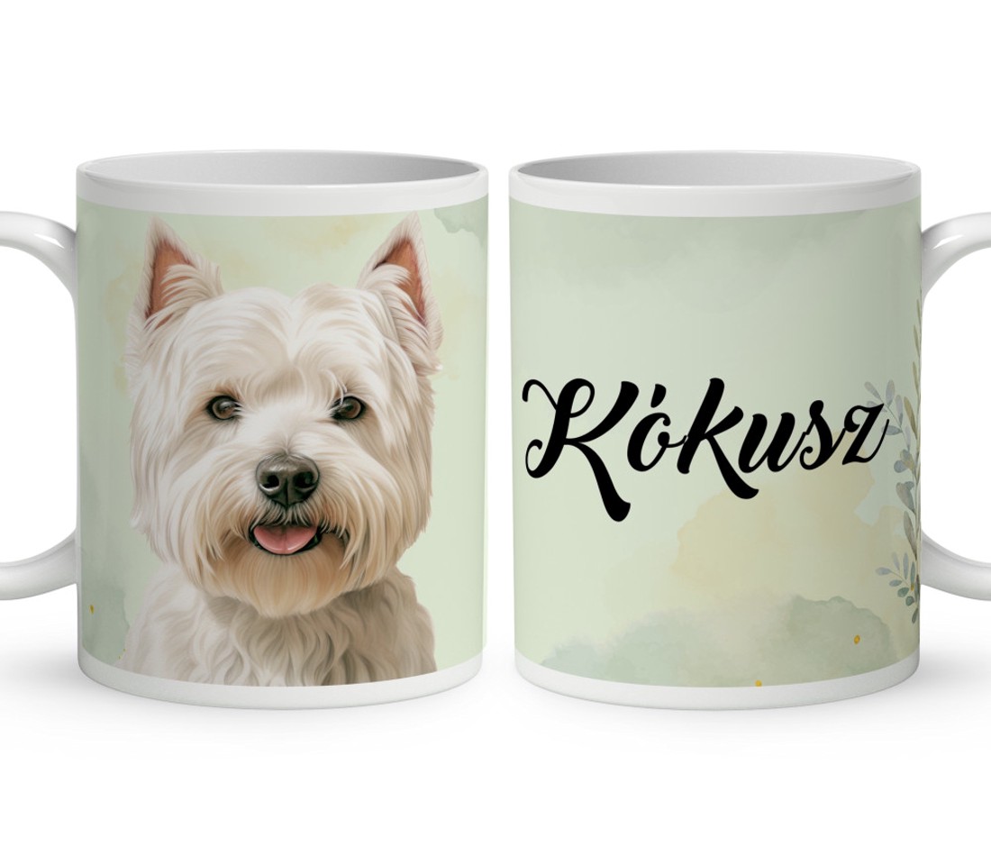Névvel kérhető - Westie portré mintás bögre - otthon & életmód - konyhafelszerelés, tálalás - tálalás - bögre & csésze - Meska.hu