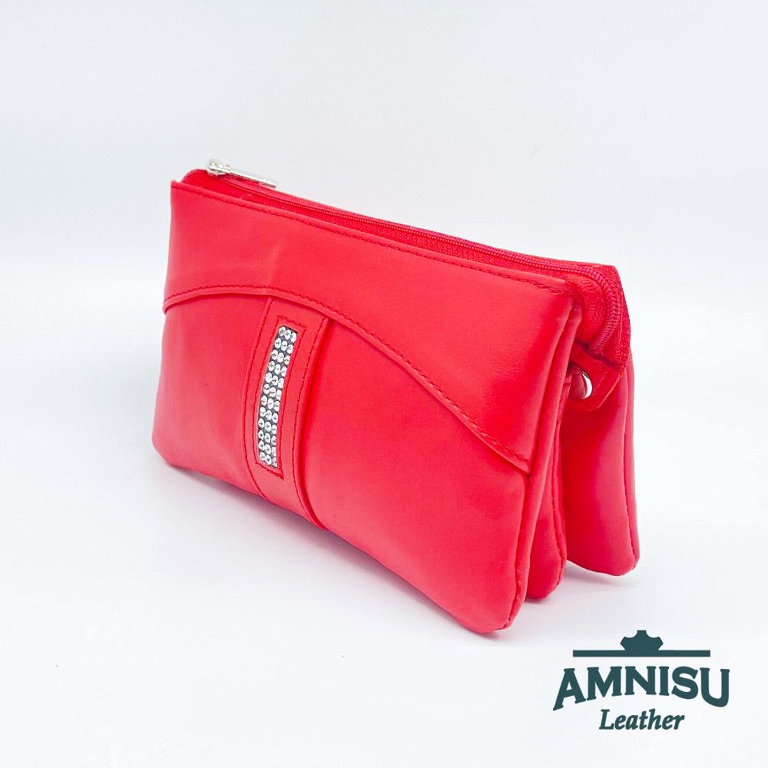 Piros egyenes kristály köves női pénztárca G5018 - táska & tok - pénztárca & más tok - pénztárca - női pénztárca - Meska.hu