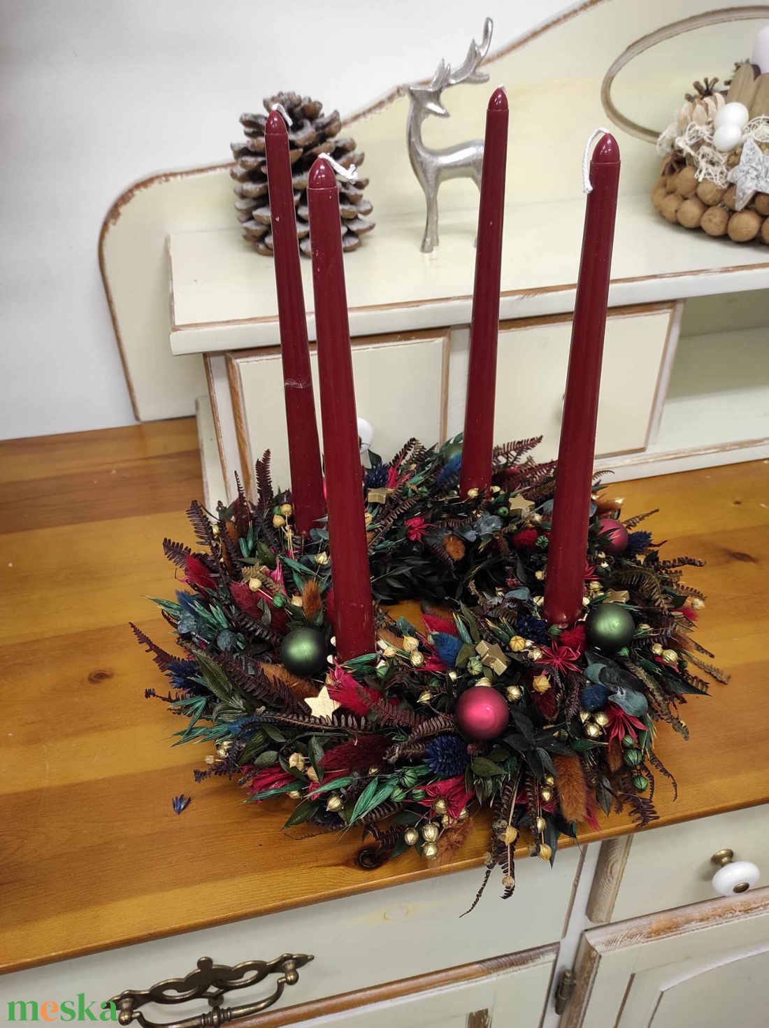Adventi koszorú(bordó) - karácsony - adventi díszek - adventi koszorú - Meska.hu Adventi koszorú(bordó) - karácsony - adventi díszek - adventi koszorú - Meska.hu