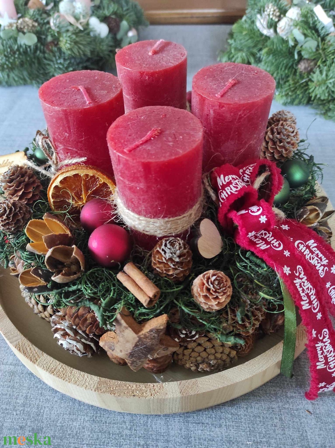 Adventi koszorú(piros-zöld) - karácsony - adventi díszek - adventi koszorú - Meska.hu Adventi koszorú(piros-zöld) - karácsony - adventi díszek - adventi koszorú - Meska.hu