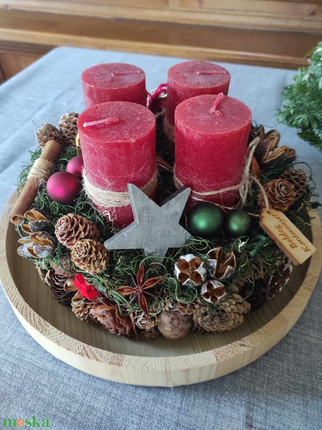Adventi koszorú(piros-zöld) - karácsony - adventi díszek - adventi koszorú - Meska.hu Adventi koszorú(piros-zöld) - karácsony - adventi díszek - adventi koszorú - Meska.hu