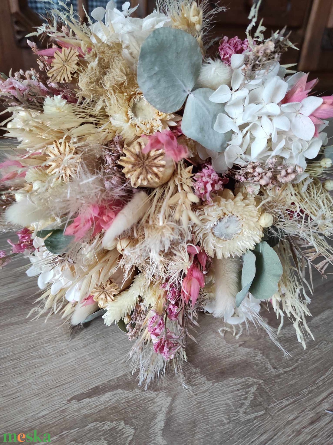 Menyasszonyi csokor kitűzővel(beige-rózsaszín) - esküvő - menyasszonyi- és dobócsokor - Meska.hu