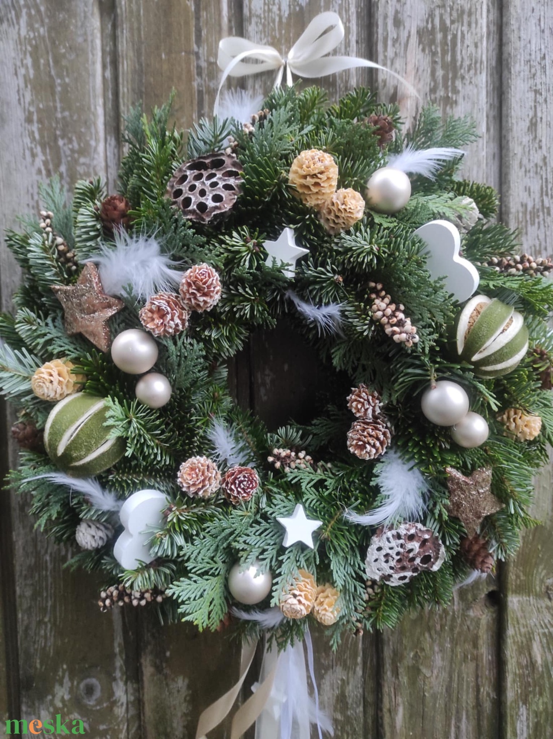 Téli-adventi ajtódísz(élő) - karácsony - adventi díszek - adventi ajtódísz - Meska.hu