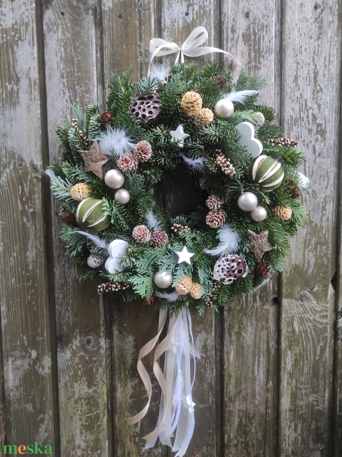 Téli-adventi ajtódísz(élő) - karácsony - adventi díszek - adventi ajtódísz - Meska.hu