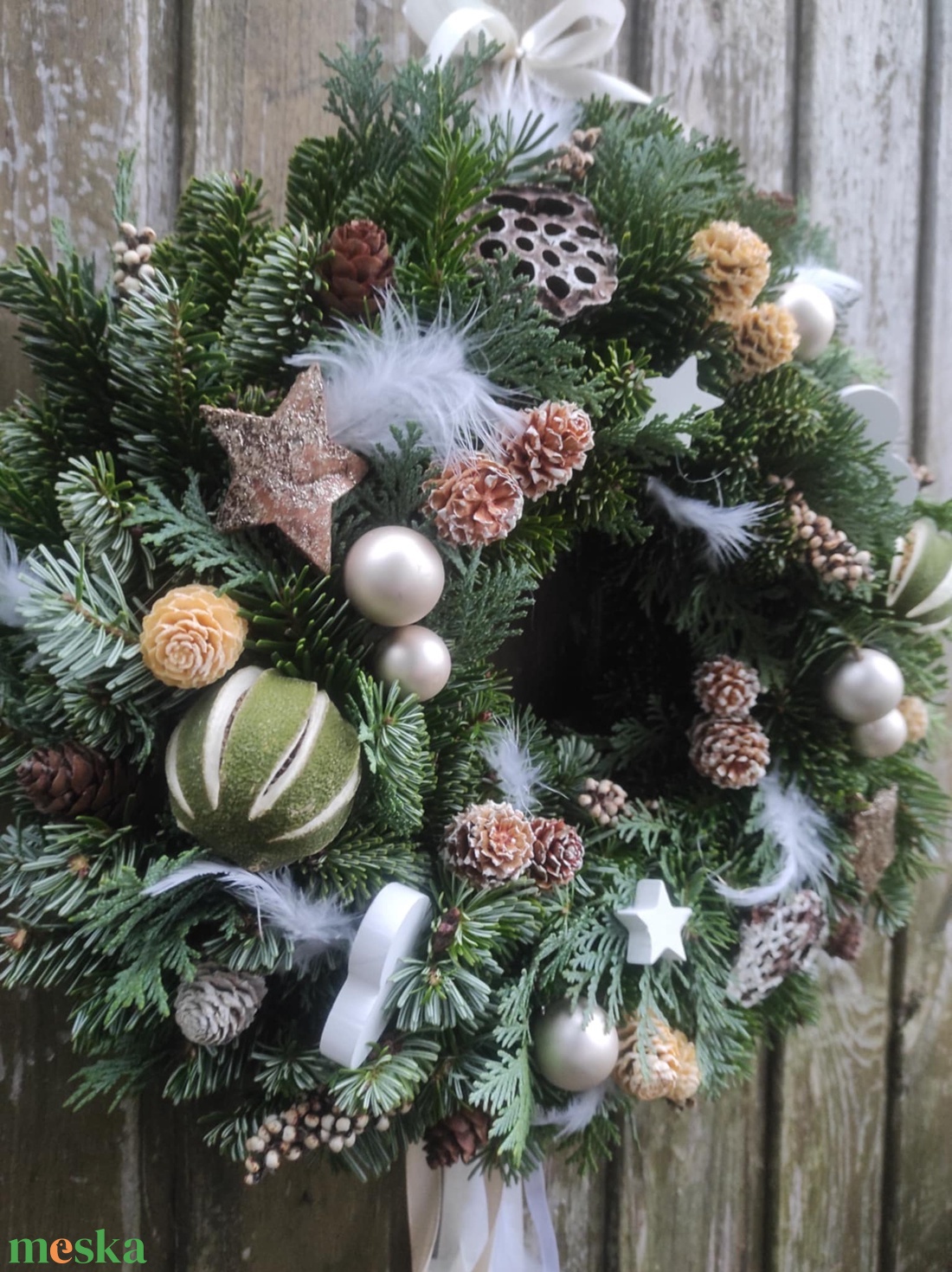 Téli-adventi ajtódísz(élő) - karácsony - adventi díszek - adventi ajtódísz - Meska.hu