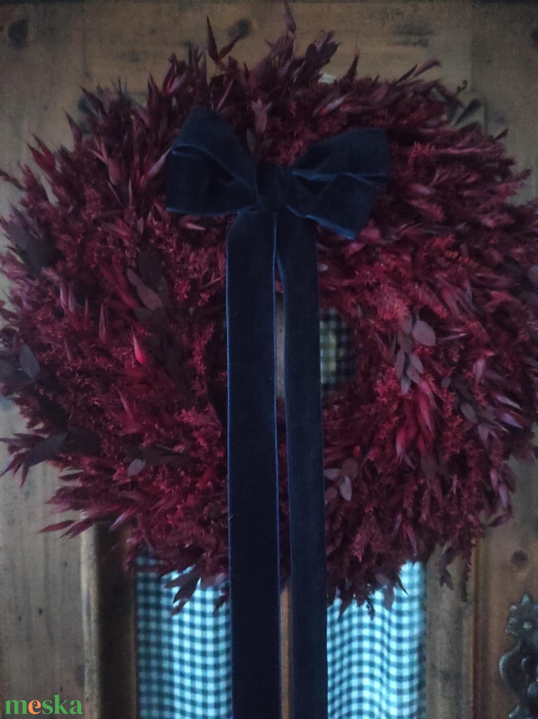 Adventi ajtódísz(bordó) - karácsony - adventi díszek - adventi ajtódísz - Meska.hu