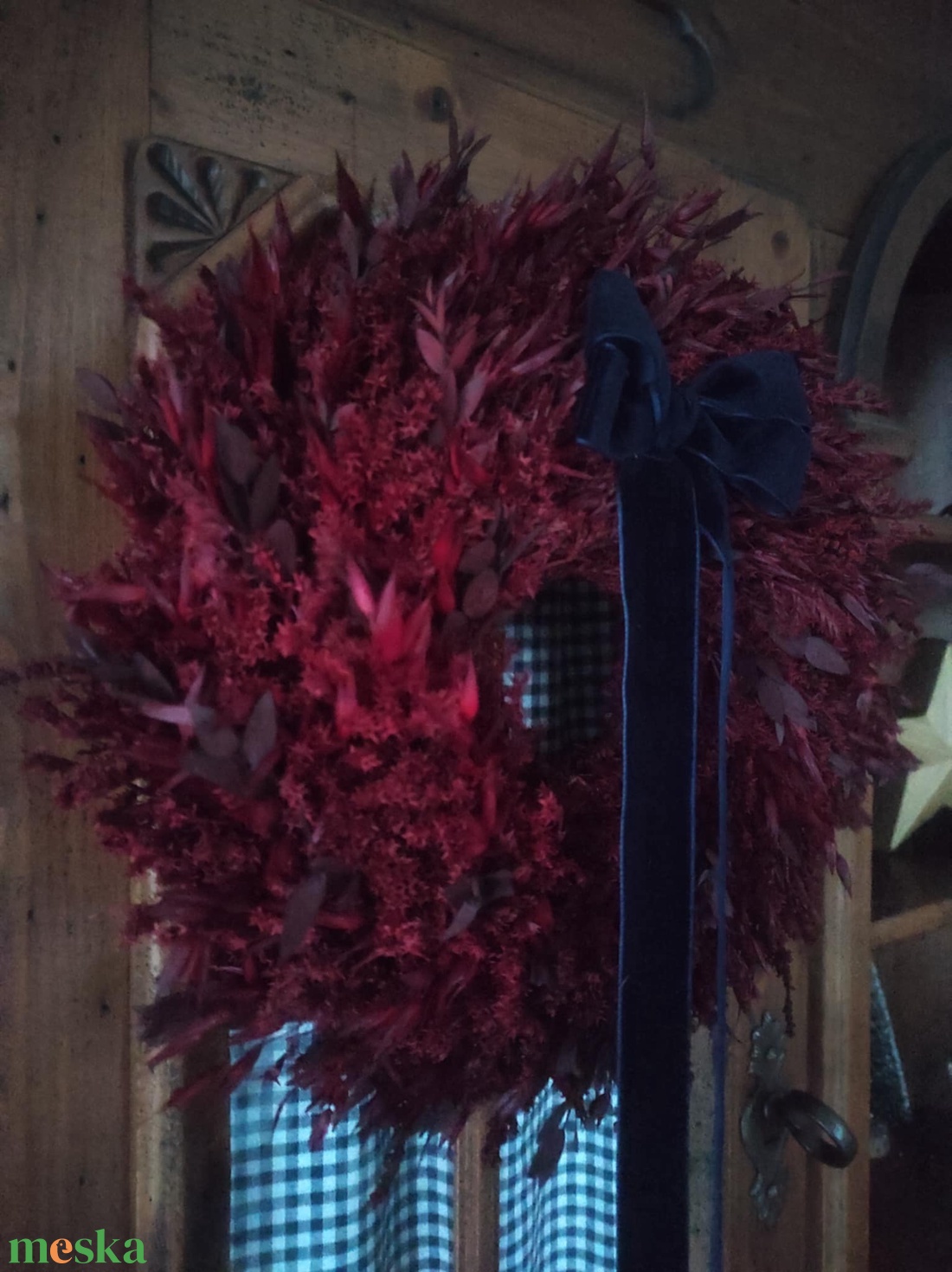 Adventi ajtódísz(bordó) - karácsony - adventi díszek - adventi ajtódísz - Meska.hu