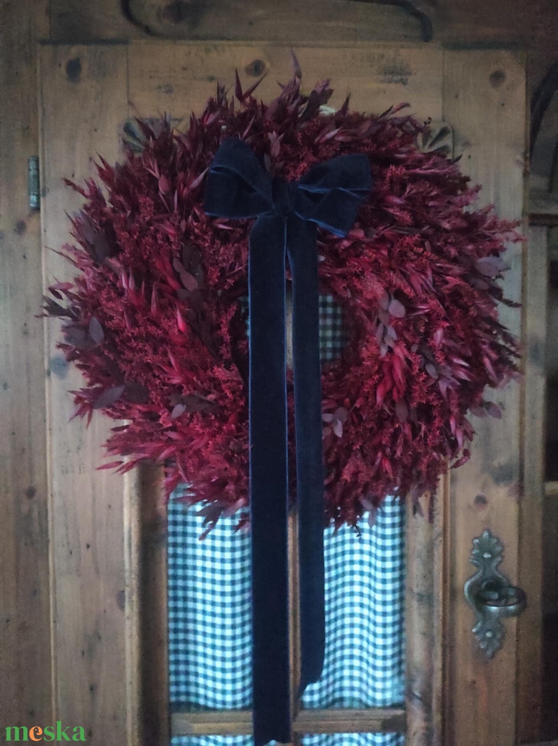 Adventi ajtódísz(bordó) - karácsony - adventi díszek - adventi ajtódísz - Meska.hu