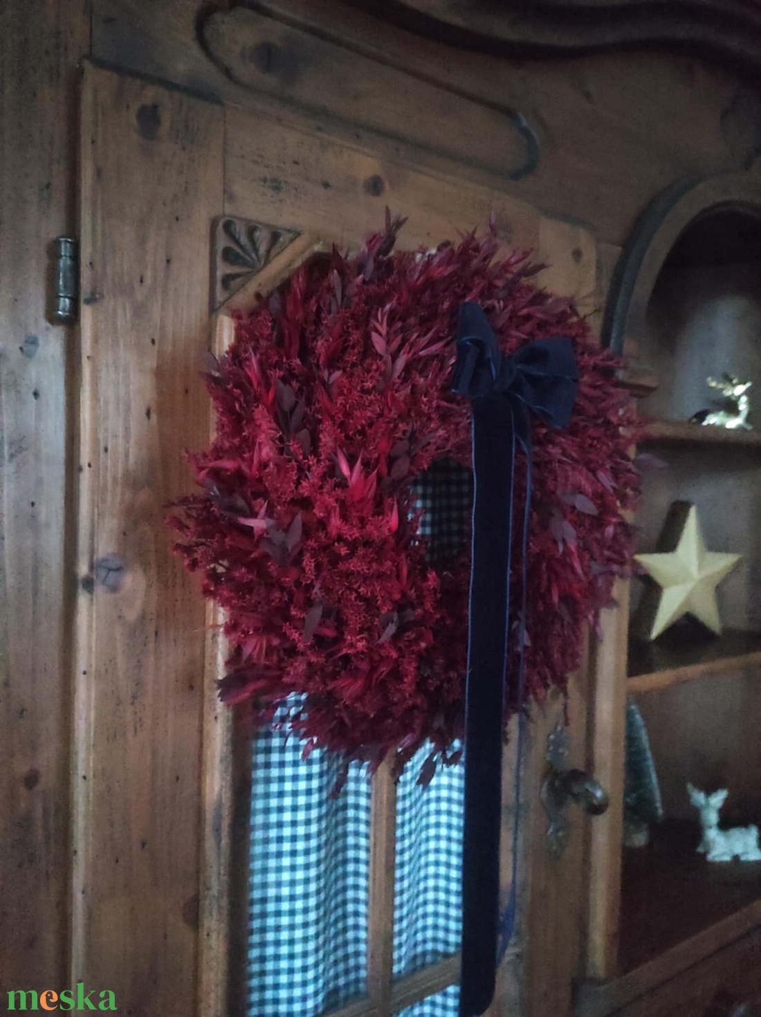 Adventi ajtódísz(bordó) - karácsony - adventi díszek - adventi ajtódísz - Meska.hu