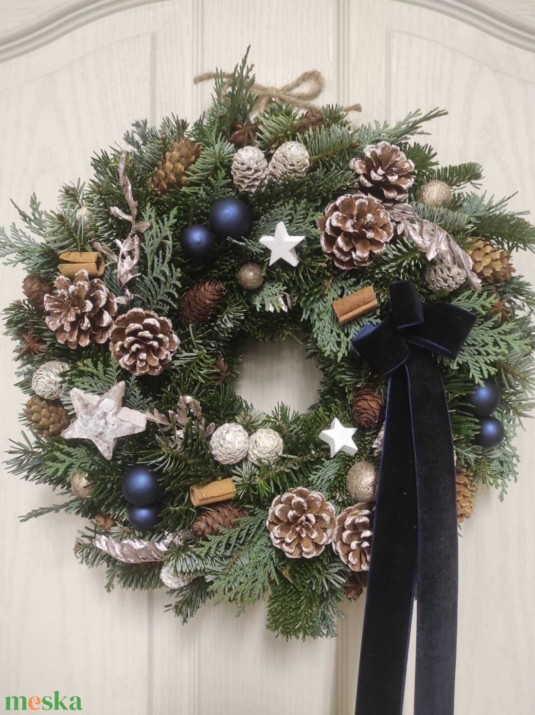 Téli-adventi ajtódísz(élő) - karácsony - adventi díszek - adventi ajtódísz - Meska.hu