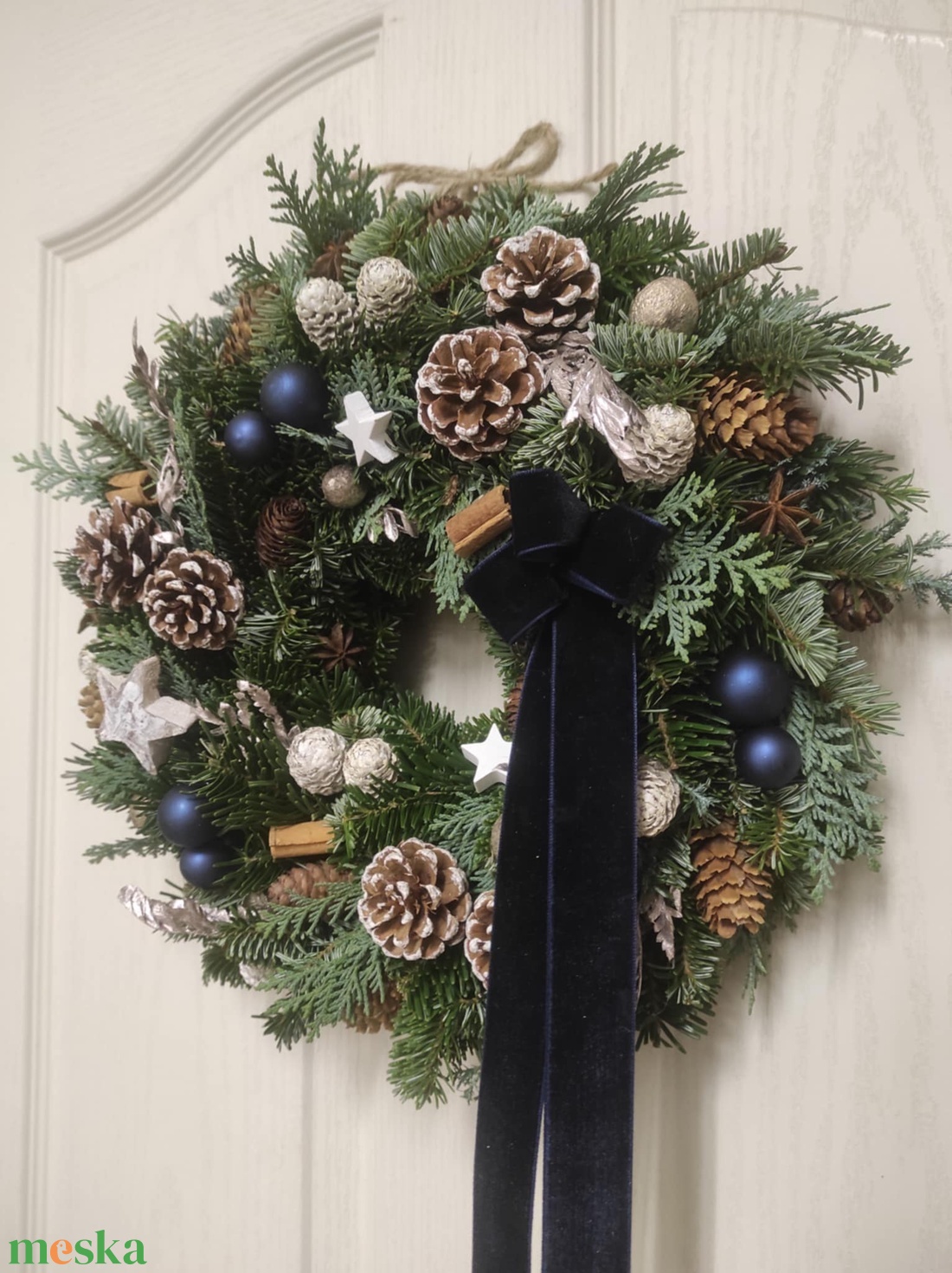 Téli-adventi ajtódísz(élő) - karácsony - adventi díszek - adventi ajtódísz - Meska.hu