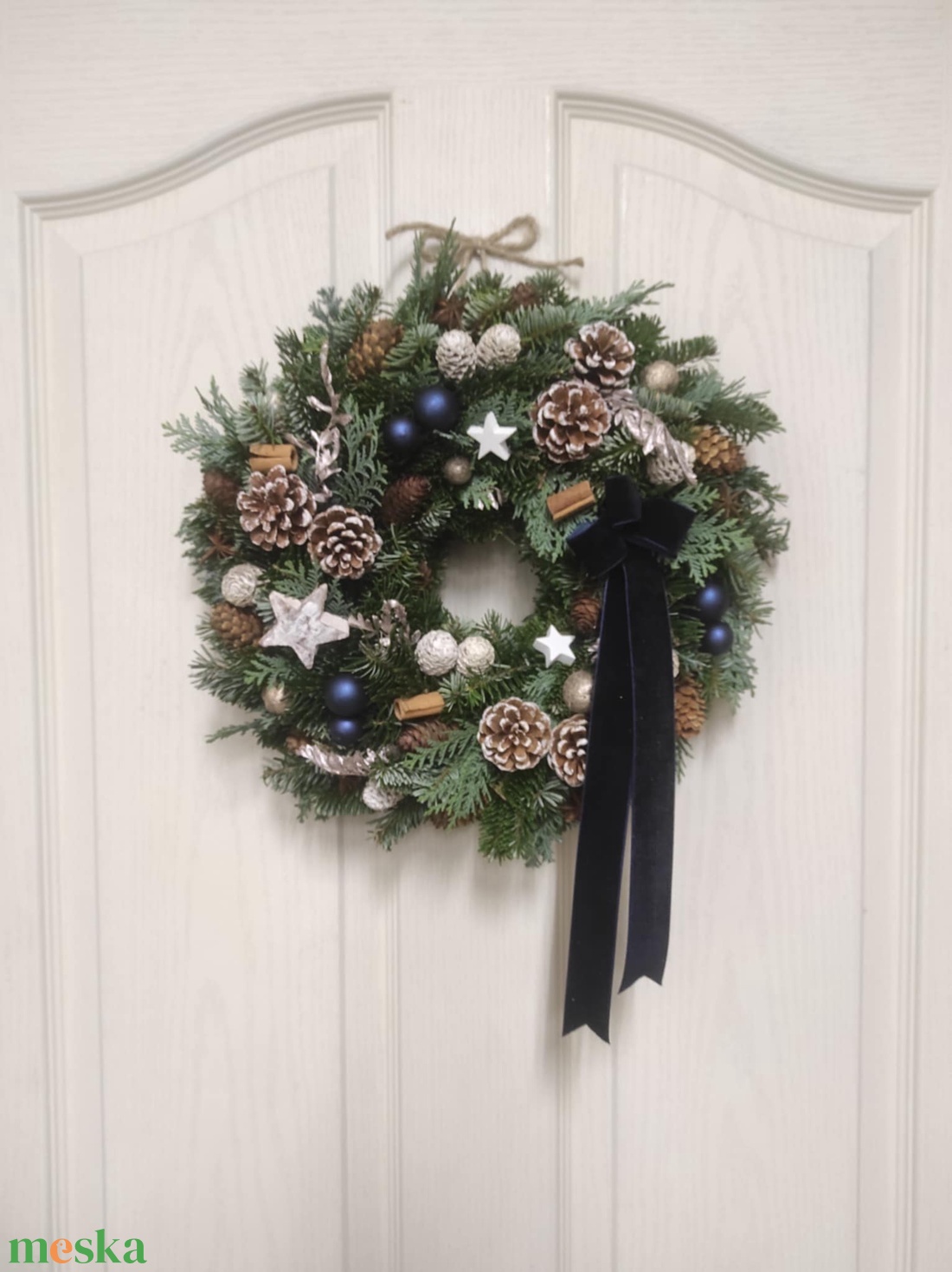 Téli-adventi ajtódísz(élő) - karácsony - adventi díszek - adventi ajtódísz - Meska.hu