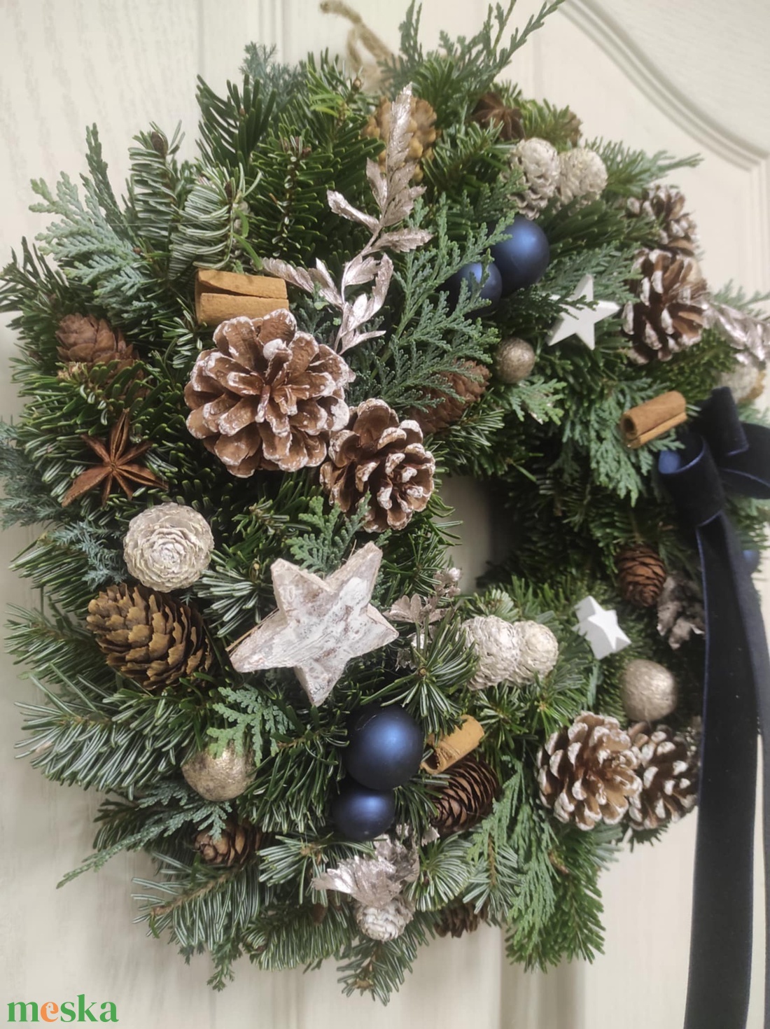 Téli-adventi ajtódísz(élő) - karácsony - adventi díszek - adventi ajtódísz - Meska.hu